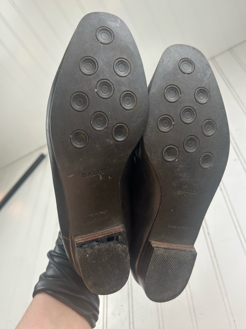 Bally Vintage Leather Croc Embossed Brown Slip On Dress Loafers Menโs Size 6.5 - Picture 7 of 13